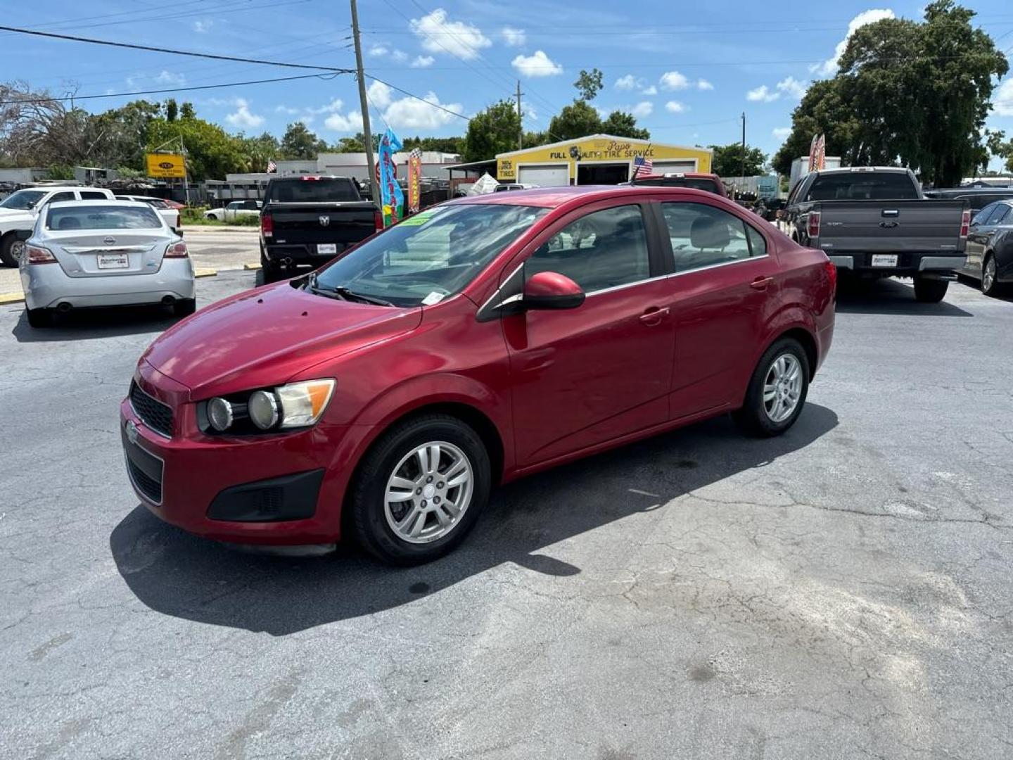 2013 RED CHEVROLET SONIC LT (1G1JC5SH2D4) with an 1.8L engine, Automatic transmission, located at 2929 9th St. West, Bradenton, 34205, (941) 242-2810, 27.473591, -82.570679 - Photo#3