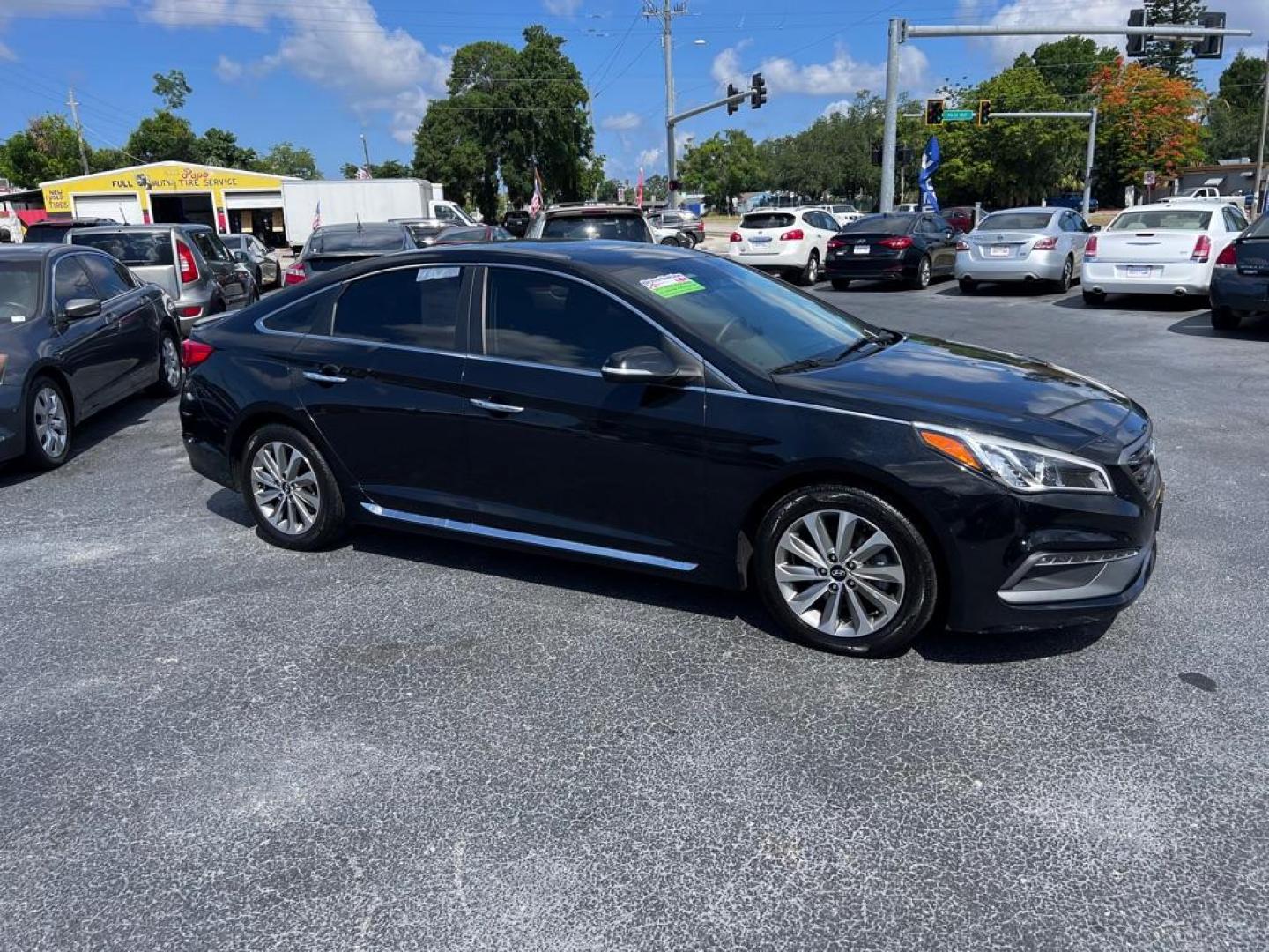 2017 BLACK HYUNDAI SONATA SPORT (5NPE34AF6HH) with an 2.4L engine, Automatic transmission, located at 2929 9th St. West, Bradenton, 34205, (941) 242-2810, 27.473591, -82.570679 - Photo#0