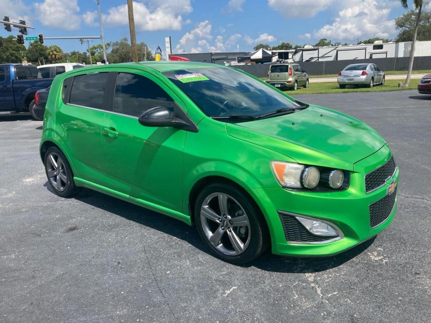 2014 GREEN CHEVROLET SONIC RS (1G1JG6SB2E4) with an 1.4L engine, Automatic transmission, located at 2929 9th St. West, Bradenton, 34205, (941) 242-2810, 27.473591, -82.570679 - Thanks for inquring into DriveNation USA! All vehicles listed can be viewed at www.drivenationusa.com for vehicle history reports and additonal info. We cannot quote any terms such as down payments or monthly payments without an application. You can apply directly at www.drivenationusa.com or by con - Photo#1