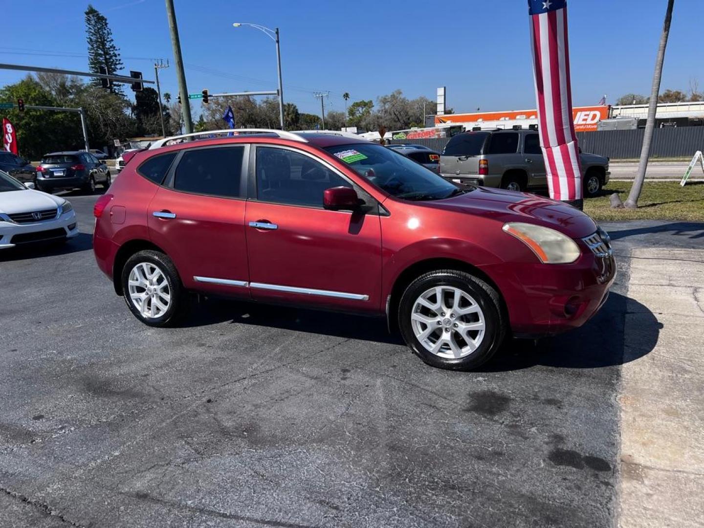 2010 RED NISSAN ROGUE S (JN8AS5MT5AW) with an 2.5L engine, Continuously Variable transmission, located at 2929 9th St. West, Bradenton, 34205, (941) 242-2810, 27.473591, -82.570679 - Photo#1