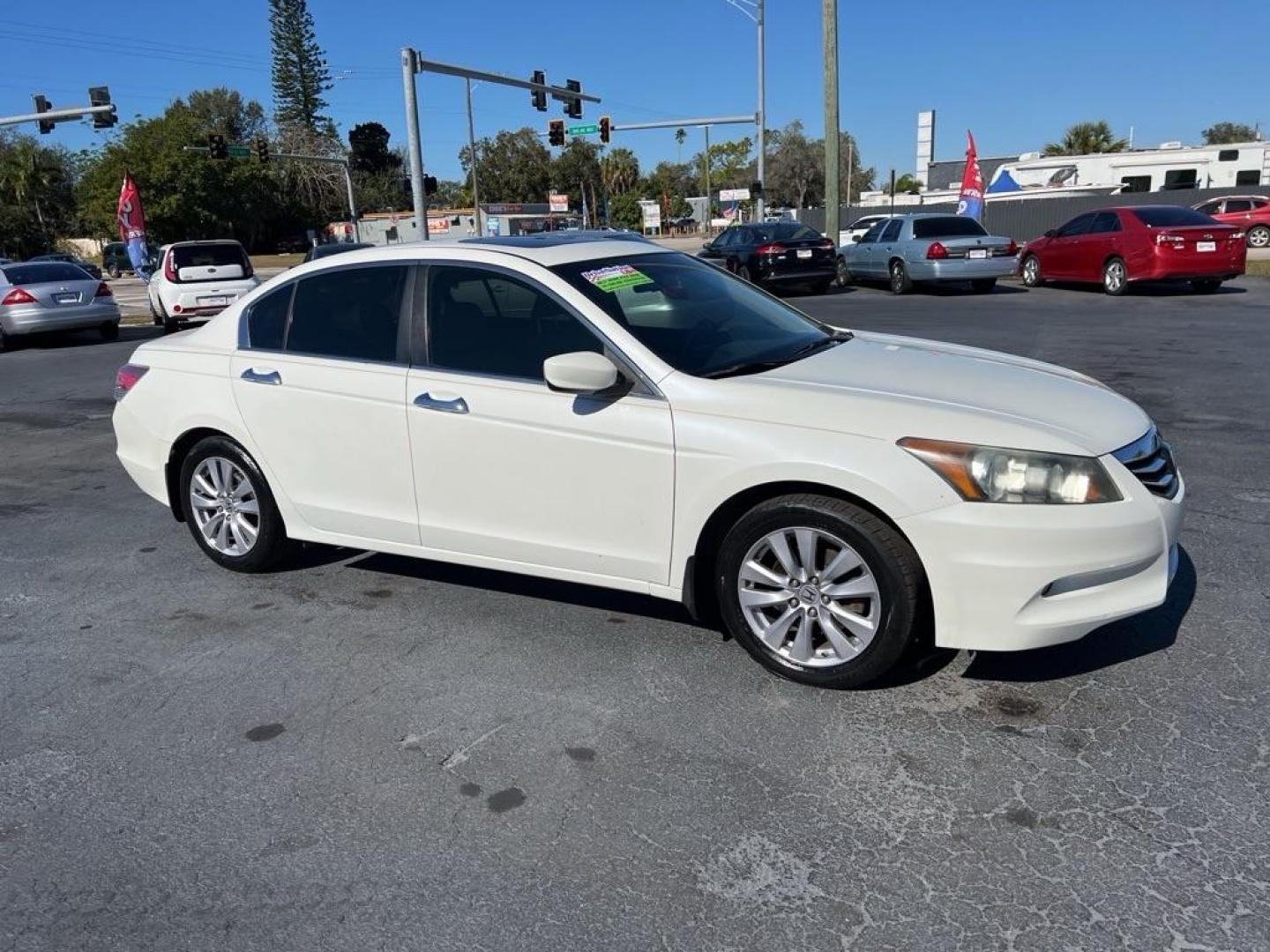2011 WHITE HONDA ACCORD EXL (1HGCP3F85BA) with an 3.5L engine, Automatic transmission, located at 2929 9th St. West, Bradenton, 34205, (941) 242-2810, 27.473591, -82.570679 - Photo#0