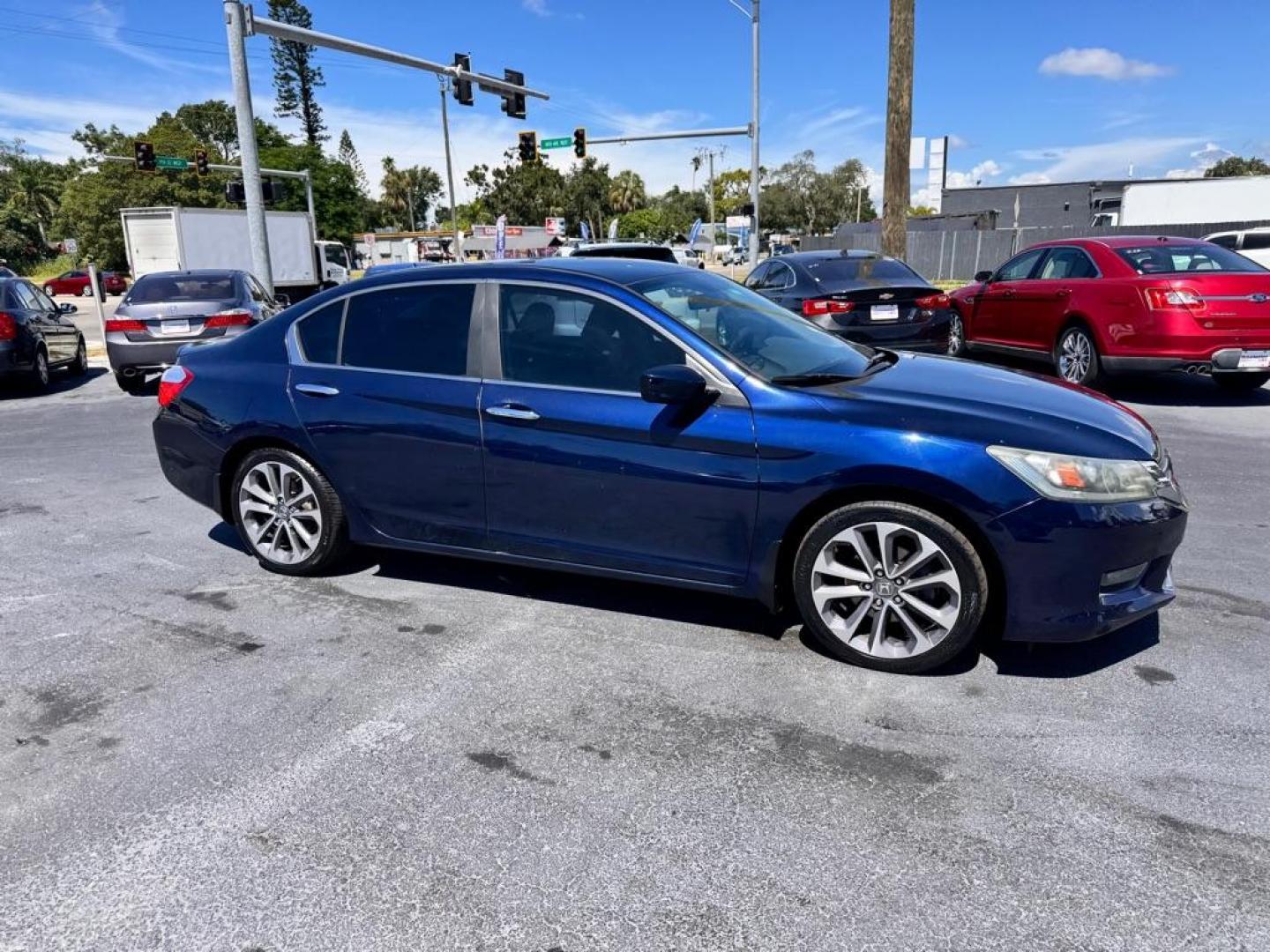 2014 BLUE HONDA ACCORD SPORT (1HGCR2F56EA) with an 2.4L engine, Continuously Variable transmission, located at 2929 9th St. West, Bradenton, 34205, (941) 242-2810, 27.473591, -82.570679 - Thanks for inquring into DriveNation USA! All vehicles listed can be viewed at www.drivenationusa.com for vehicle history reports and additonal info. We cannot quote any terms such as down payments or monthly payments without an application. You can apply directly at www.drivenationusa.com or by con - Photo#0