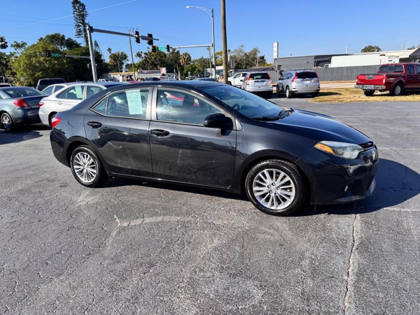 2014 BLACK TOYOTA COROLLA S (2T1BURHE7EC) with an 1.8L engine, Automatic transmission, located at 2929 9th St. West, Bradenton, 34205, (941) 242-2810, 27.473591, -82.570679 - Photo#2