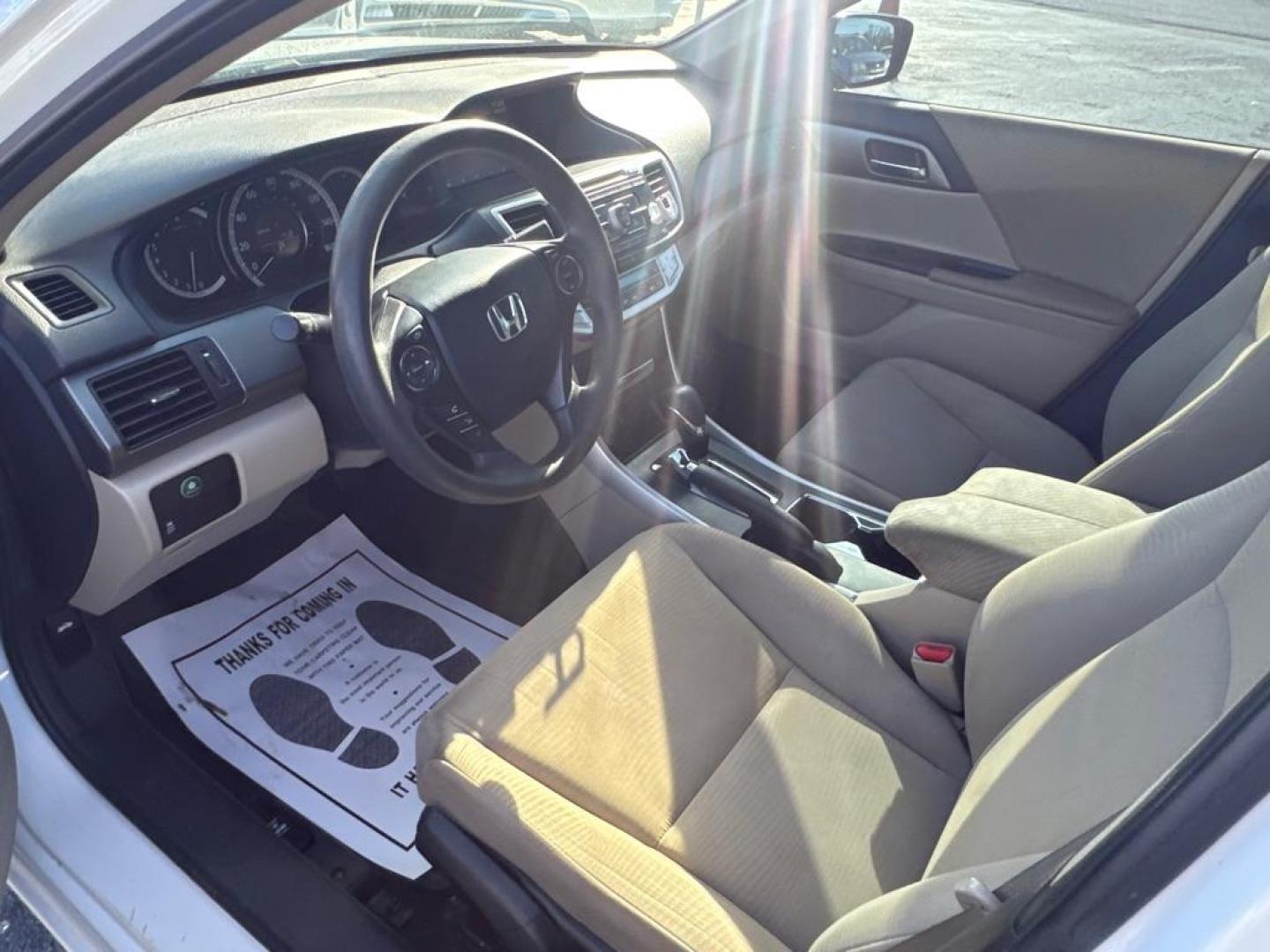 2015 WHITE HONDA ACCORD LX (1HGCR2F37FA) with an 2.4L engine, Continuously Variable transmission, located at 2929 9th St. West, Bradenton, 34205, (941) 242-2810, 27.473591, -82.570679 - Photo#9