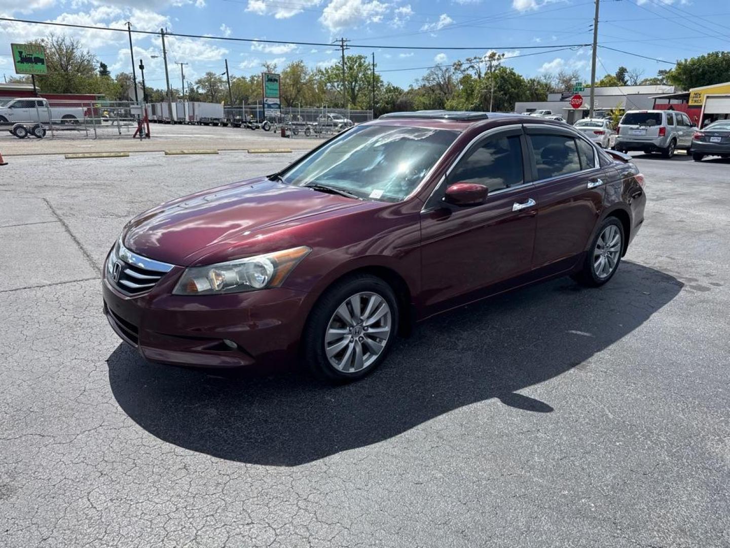 2011 RED HONDA ACCORD EXL (1HGCP3F82BA) with an 3.5L engine, Automatic transmission, located at 2929 9th St. West, Bradenton, 34205, (941) 242-2810, 27.473591, -82.570679 - Photo#5