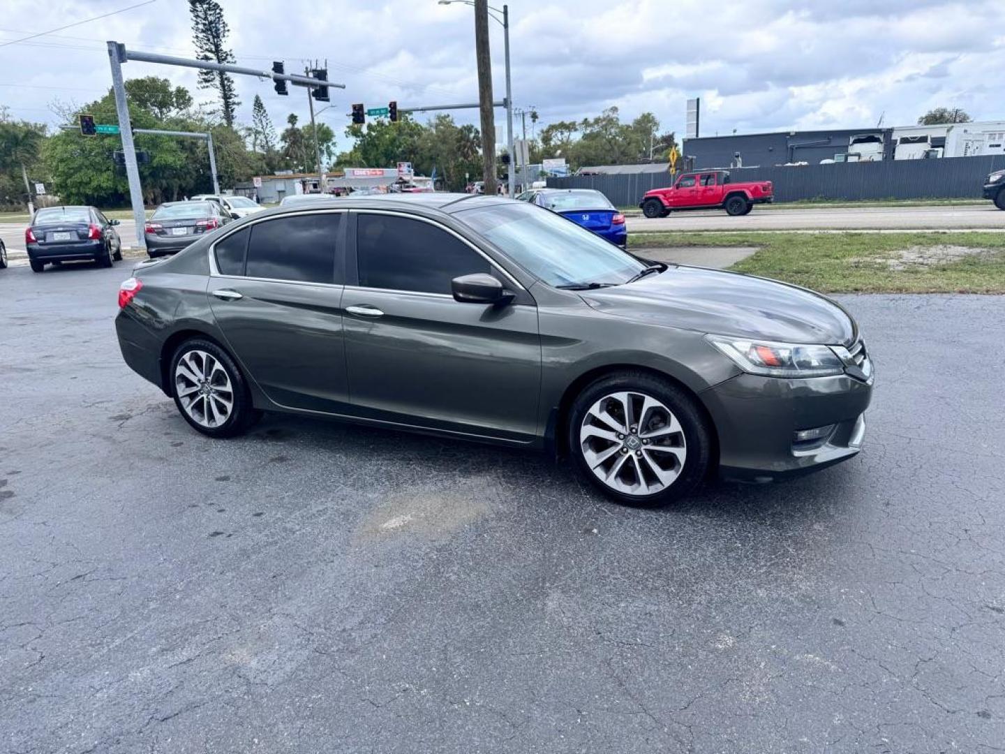 2014 BLACK HONDA ACCORD SPORT (1HGCR2F59EA) with an 2.4L engine, Continuously Variable transmission, located at 2929 9th St. West, Bradenton, 34205, (941) 242-2810, 27.473591, -82.570679 - Photo#0